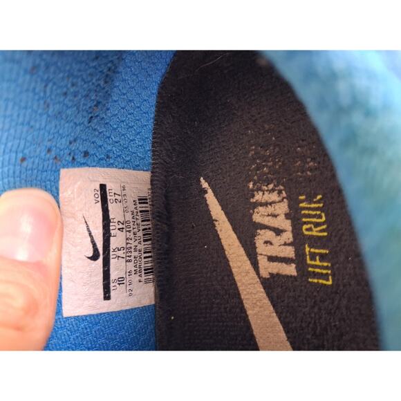 Womens Nike Metcon 2 Athletic Shoes Size 10 Neon Yellow Blue 843972-400 - Picture 9 of 10